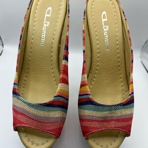 CL by Laundry Multicolor Striped Wedges